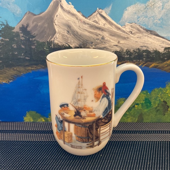 Vintage OFFICIAL Norman Rockwell Collectable Mugs (4 set) - Picture 2 of 14